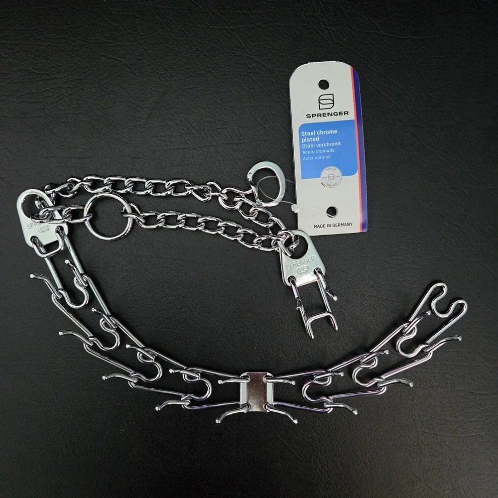 Sprenger Ultra-Plus Prong Dog Collar 22in Chrome Plated Steel 3mm Germany Made